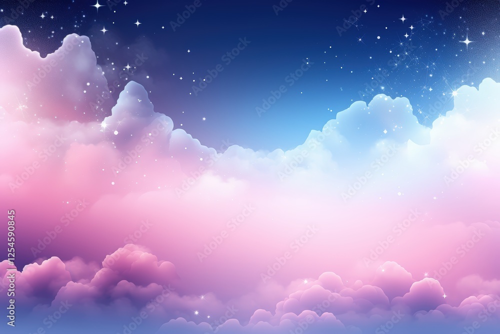 Aufkleber abstract starlight background with soft pink clouds and twinkling stars for creative projects and de