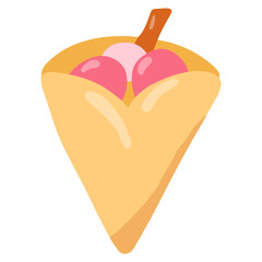 hand drawn vector illustration of an ice cream cone