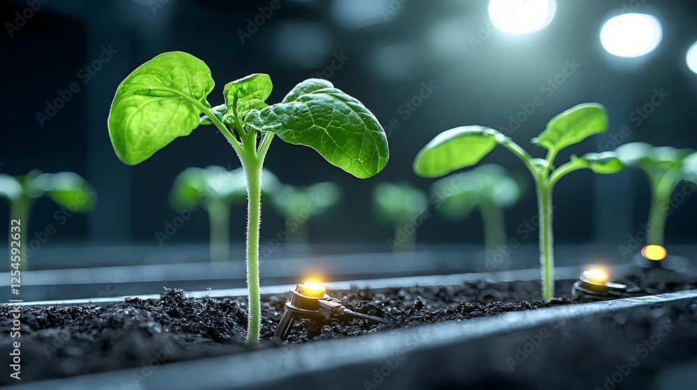 Aufkleber lush and verdant hydroponic vegetable garden with rows of leafy greens such as kale spinach and lett