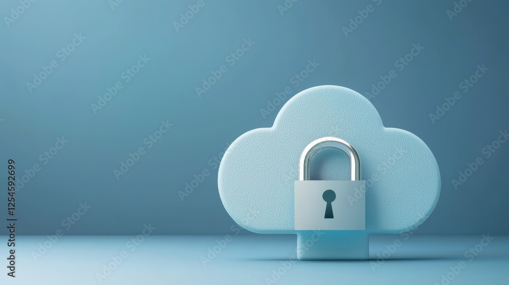 Poster enhanced cloud security, protecting your data with advanced lock systems in the cloud