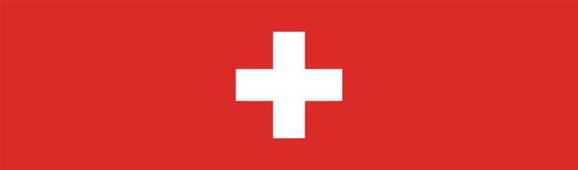 Switzerland flag long banner digital vector illustration