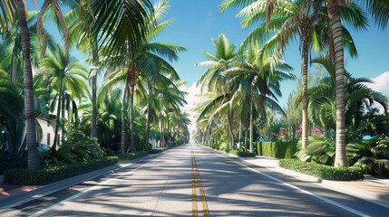 Obraz premium palm trees on the street