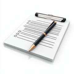 Blank Checklist on Clipboard with Pen Ready for Task Management and Organization in Business or Personal Use