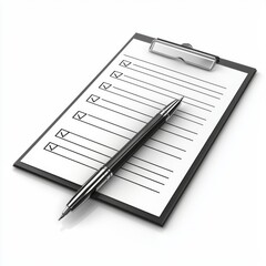 Detailed Checklist for Organization and Planning with Pen on Clipboard Ready for Use