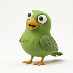 plasticine bird on plain white background