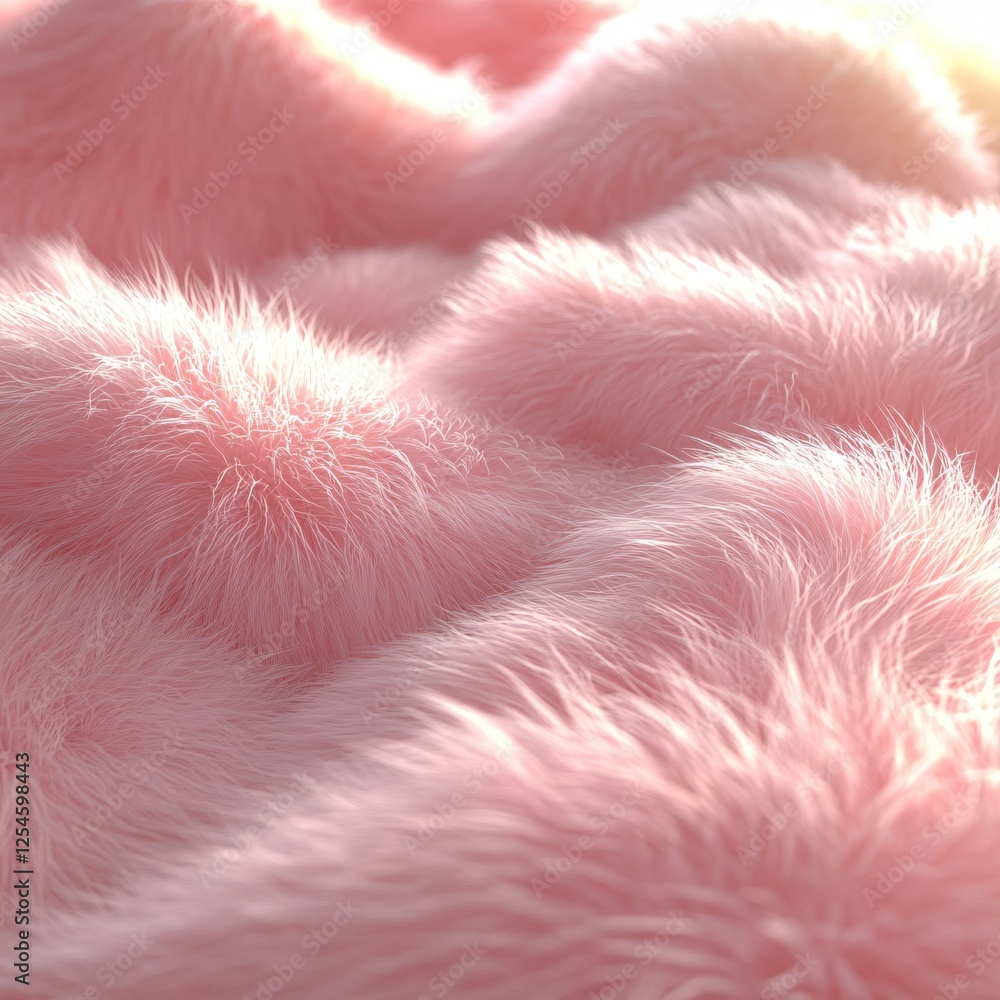 Poster soft pink fur texture with gentle waves and light creating a warm and cozy abstract background