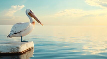 Serene Pelican at Sunset