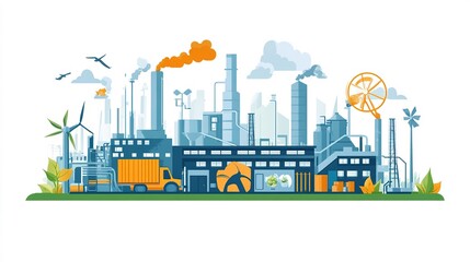 An eco-friendly production line minimizing waste and emissions in manufacturing.