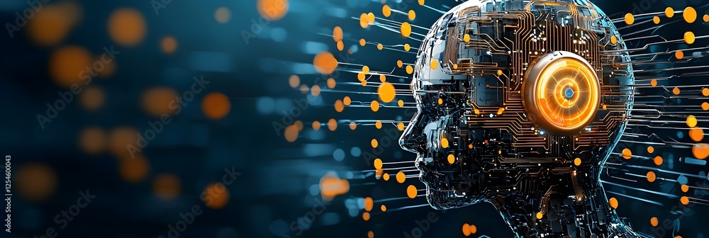 Poster quantum computing circuits visualized in neon futuristic abstract composition glowing digital partic