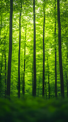 Obraz premium Vibrant Green Forest Illustration