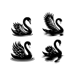 Fototapeta premium Ducks Silhouette vector
