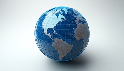 Illustration of an abstract world globe with interconnected lines, representing internet connectivity and global communication, futuristic network concept