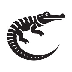 2d crocodile logo on a white background