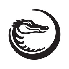 2d crocodile logo on a white background