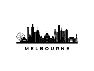 Fototapeta premium Vector Melbourne skyline. Travel Melbourne famous landmarks. Business and tourism concept for presentation, banner, web site.