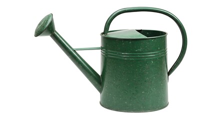 Antique Green Watering Can Isolated on White Background for Gardening