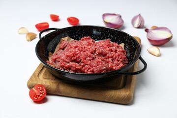 Ground meat, concept of cooking tasty meat food