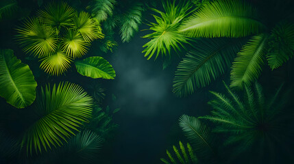 Obraz premium Lush Tropical Leaf Background Illustration