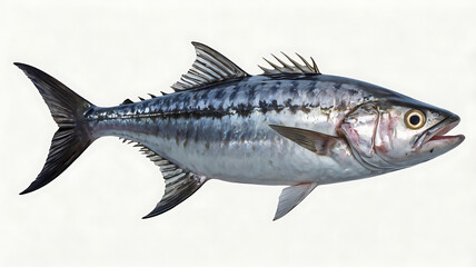 Fototapeta premium A fresh fish on a white background, isolated and ready for cooking