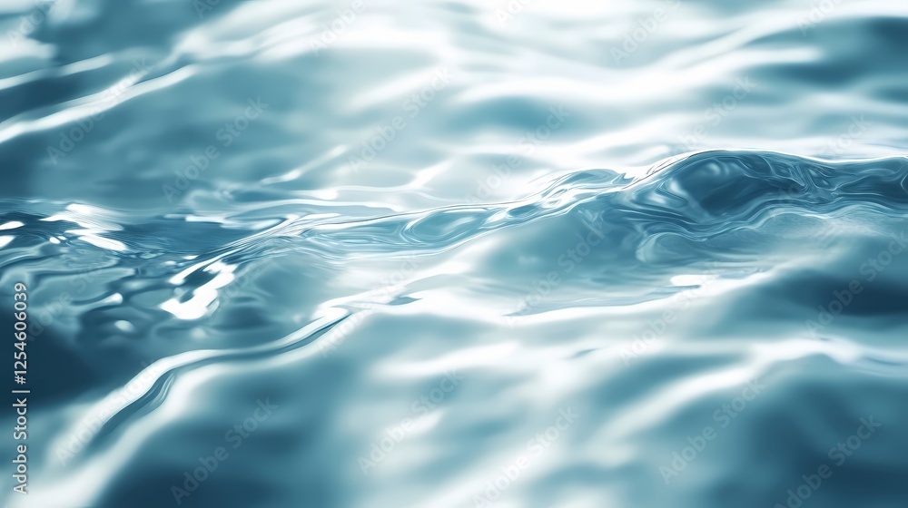 Poster abstract water surface with light reflections and gentle waves creating a serene atmosphere