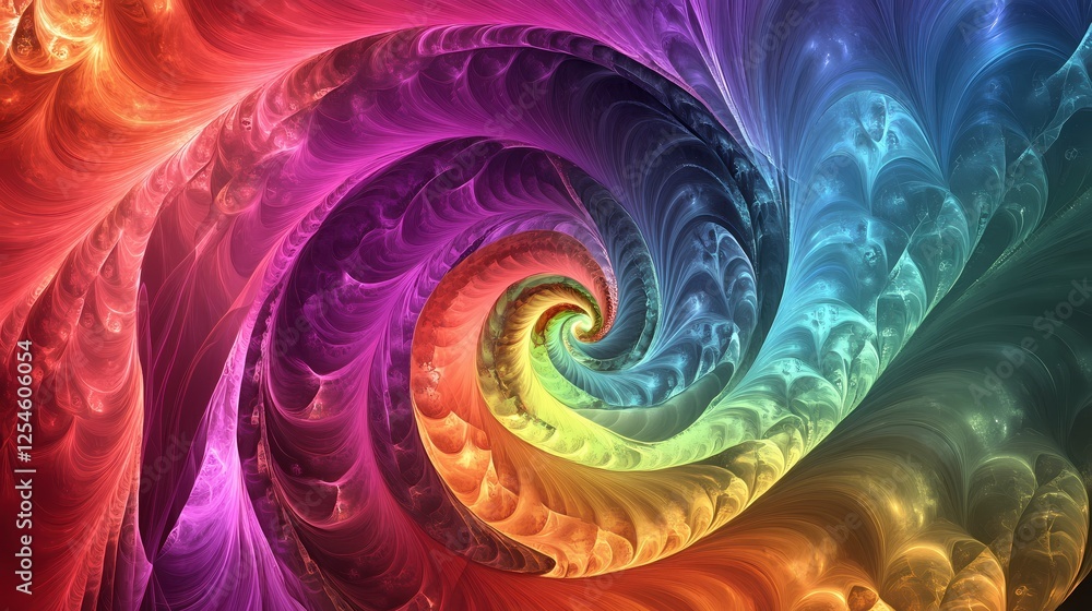 Poster abstract spiral of vibrant colors creates a mesmerizing and dynamic visual experience