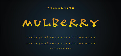 Naklejka premium Graffiti font in graffiti style. Vector illustration.Cartoon comic graffiti doodle font alphabet. Vector