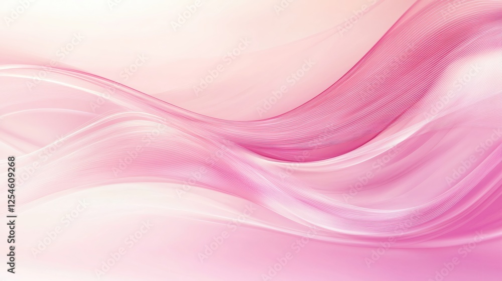 Poster abstract pink wave design with soft light and flowing lines for a modern aesthetic background