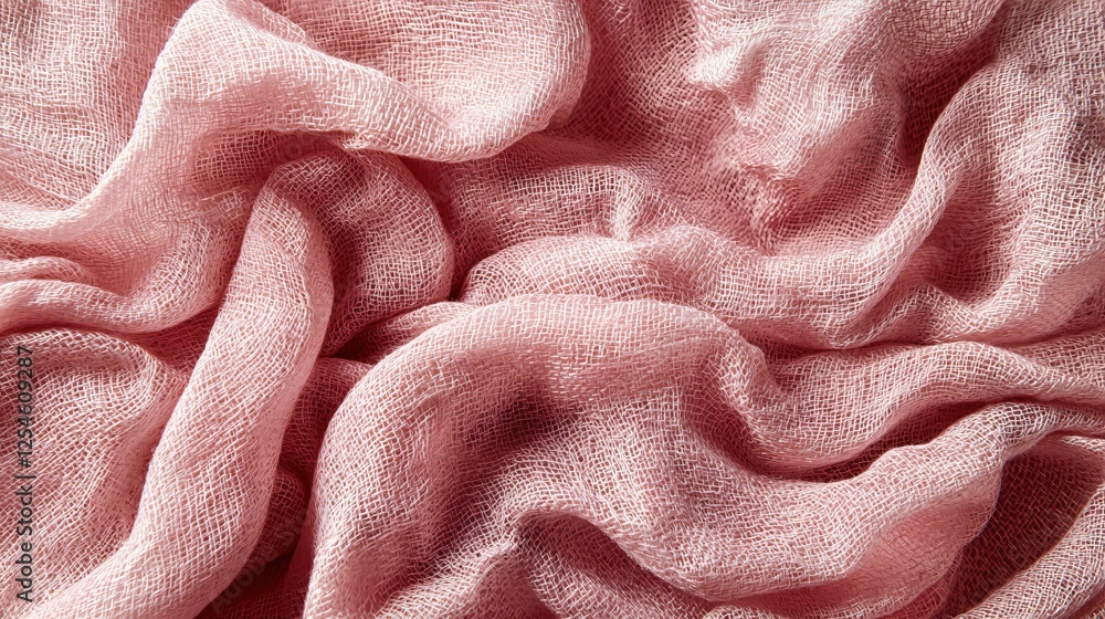 Poster delicate pink fabric texture with soft folds and subtle light creating a gentle backdrop