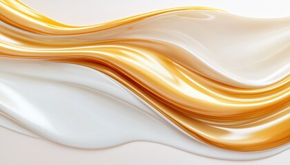 A smooth, flowing design featuring waves of white and golden hues, creating a serene and elegant visual effect.
