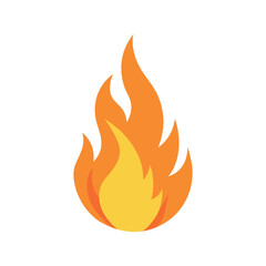 Fire flame icon. Colorful vivid vector illustration of a fire flame on white background