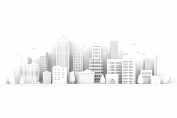 Obraz premium White Cityscape 3D Illustration