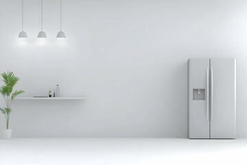 Minimalist Kitchen 3D Render
