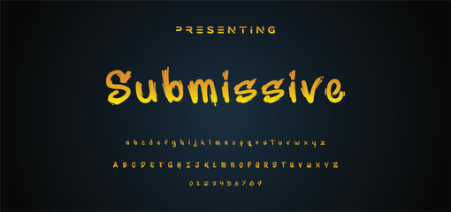 Editable text style effect - Graffiti text style theme. Graffiti alphabet. graffiti letters. uppercase letters with drips, and spray effect. Graffiti font.