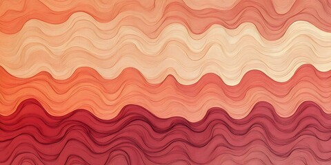 Mesmerizing Warm Gradient Wave Pattern in Soft Tones and Flowing Lines for Artistic Wall Decor