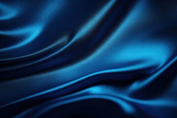 Fototapeta premium Elegant Textured Dark Blue Satin Fabric with Soft Waves and Glossy Finish for Artistic or Fashion Photography Projects
