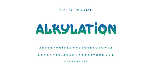 Editable text style effect - Graffiti text style theme. Graffiti alphabet. graffiti letters. uppercase letters with drips, and spray effect. Graffiti font.