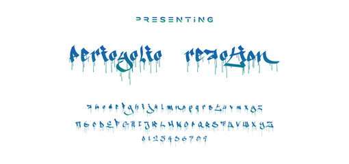 Marker Graffiti Font, handwritten Typography vector illustration.