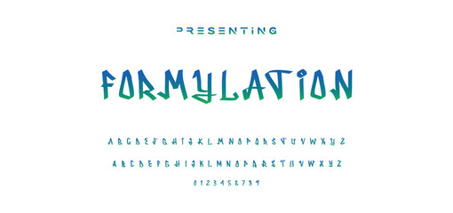 Marker Graffiti Font, handwritten Typography vector illustration.