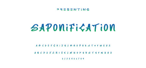 Marker Graffiti Font, handwritten Typography vector illustration.