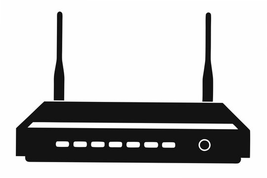 black router with antennas clip art preview