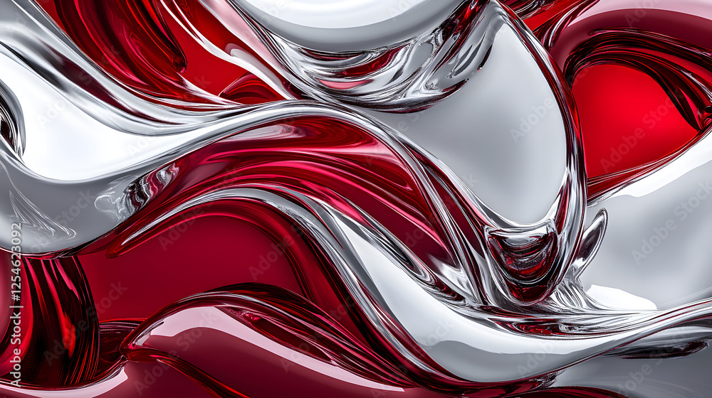 Aufkleber abstract background featuring a dramatic fusion of red and silver hues creating a striking visual ef