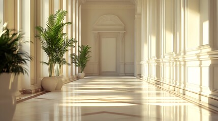 Fototapeta premium airy hallway with natural light and simple d�cor 