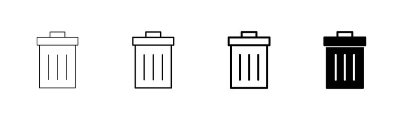 Trash icon vector isolated on white background. trash can icon. Delete icon vector