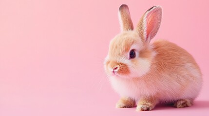 Obraz premium Cute Bunny on Pink