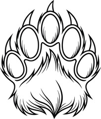 Fierce Big Cat Claw Mark, Wild Animal Paw Print Graphic