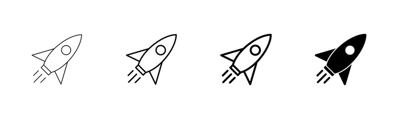 Rocket icon vector isolated on white background. Start Up Concept Symbol. Startup icon