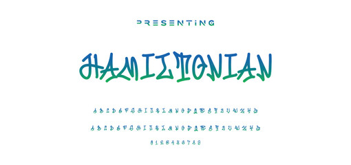 Marker Graffiti Font, handwritten Typography vector illustration.