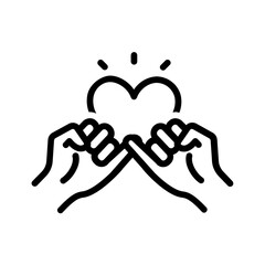 Vector black line icon for Promise day