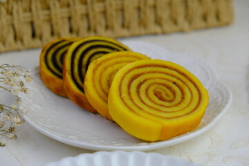 Lapis Legit Gulung is Indonesian Traditional Thousand Layered Cake Roll.