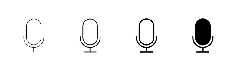 Microphone Icon vector isolated on white background. Mic sign. Karaoke microphone icon. Broadcast mic sign